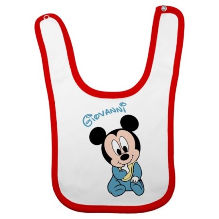 Bavaglino neonato personalizzato con nome sweet topolino Cartoon
