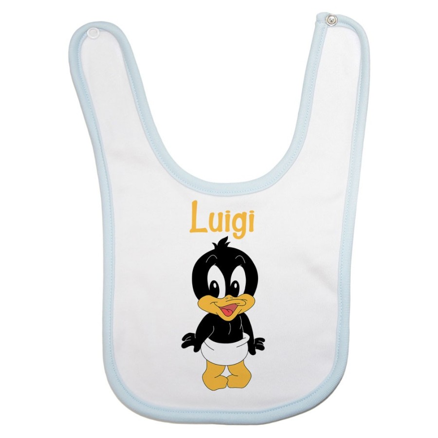 Bavaglino neonato personalizzato con nome baby duffy Cartoon