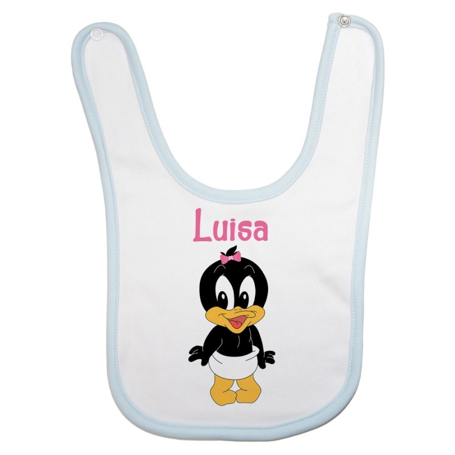 Bavaglino neonato personalizzato con nome baby duffy Cartoon