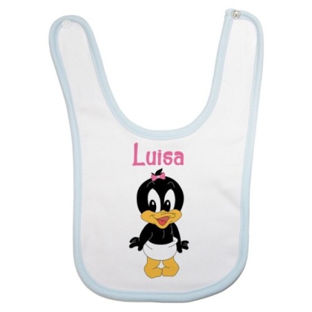 Bavaglino neonato personalizzato con nome baby duffy Cartoon