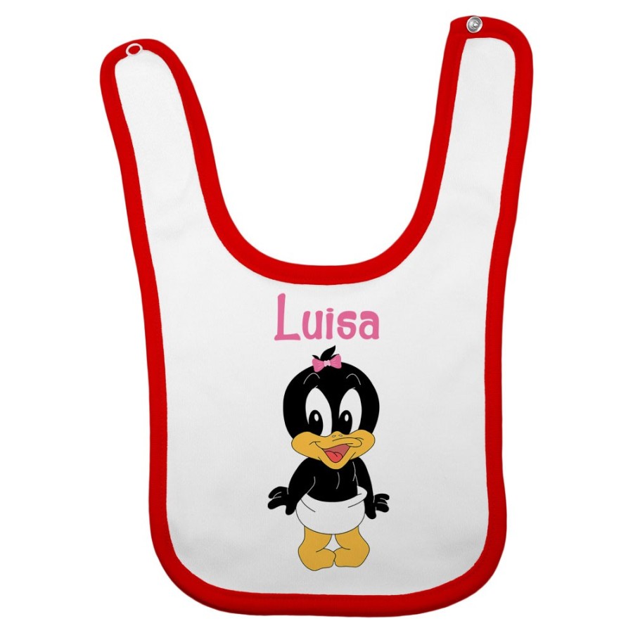 Bavaglino neonato personalizzato con nome baby duffy Cartoon