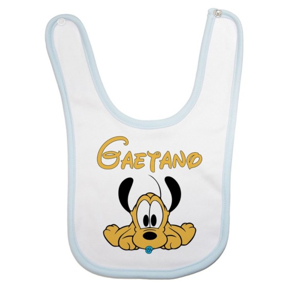 Bavaglino neonato personalizzato con nome baby pluto Cartoon