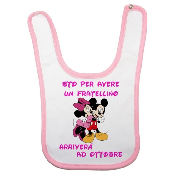 Bavaglino neonata personalizzato con mese sto per avere un fratellino arriverà Cartoon