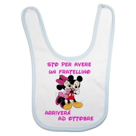 Bavaglino neonata personalizzato con mese sto per avere un fratellino arriverà Cartoon