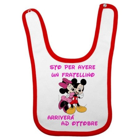 Bavaglino neonata personalizzato con mese sto per avere un fratellino arriverà Cartoon