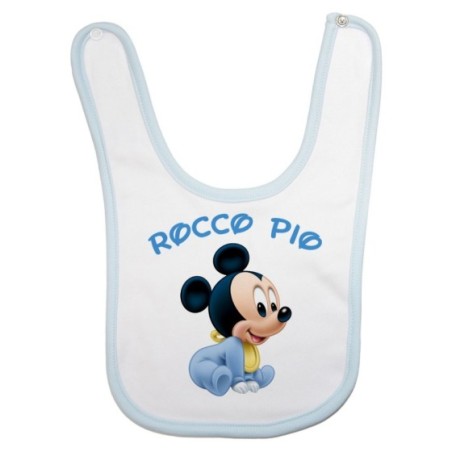 Bavaglino neonato personalizzato con nome baby topolino...