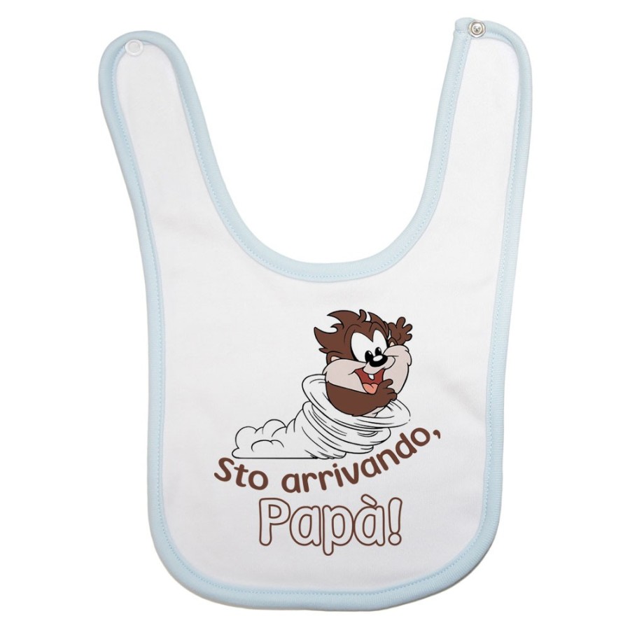 Bavaglino neonato baby taz sto arrivando papà Cartoon