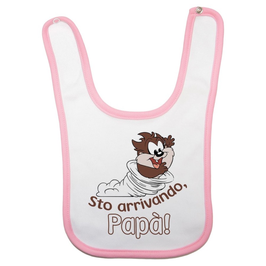 Bavaglino neonato baby taz sto arrivando papà Cartoon