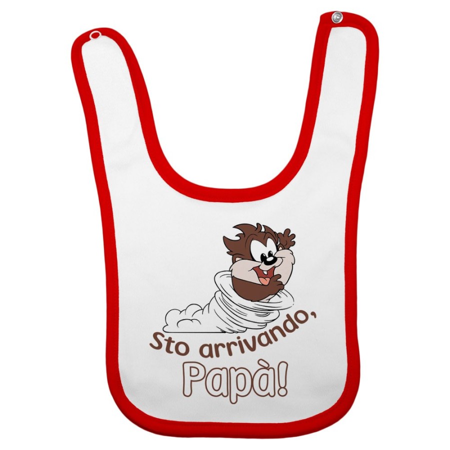 Bavaglino neonato baby taz sto arrivando papà Cartoon