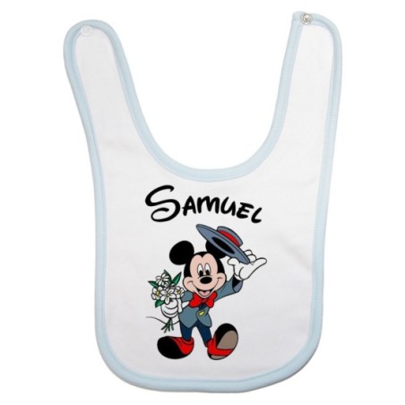 Bavaglino neonato personalizzato con nome topolino gentleman