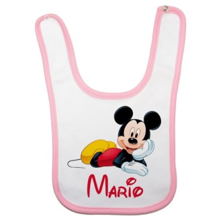 Bavaglino neonato personalizzato con nome mouse Cartoon