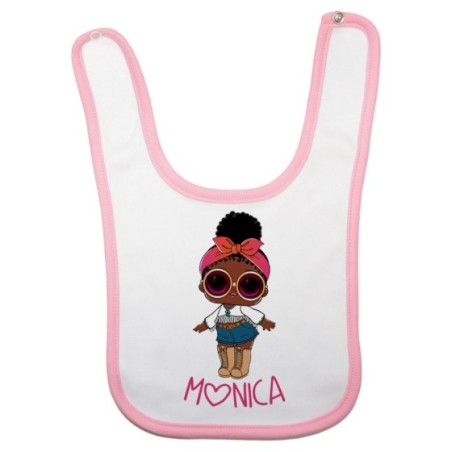 Bavaglino neonata personalizzato con nome lol con la...