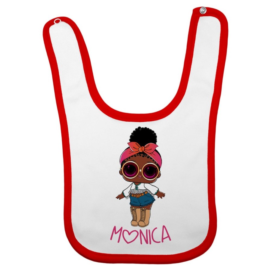 Bavaglino neonata personalizzato con nome lol con la bandana e occhiali Cartoon
