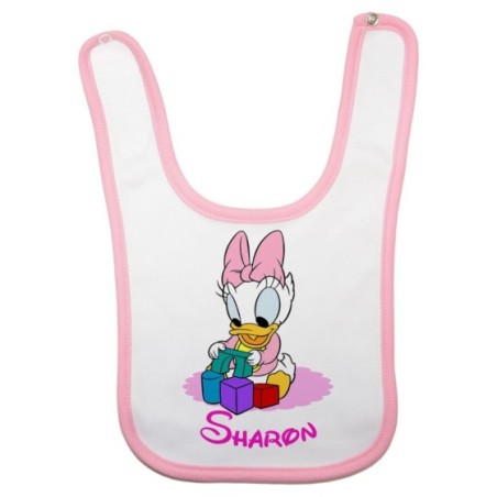 Bavaglino neonata personalizzato con nome baby paperina Cartoon