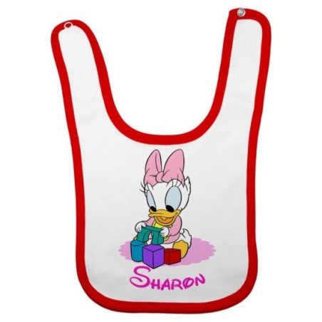 Bavaglino neonata personalizzato con nome baby paperina Cartoon