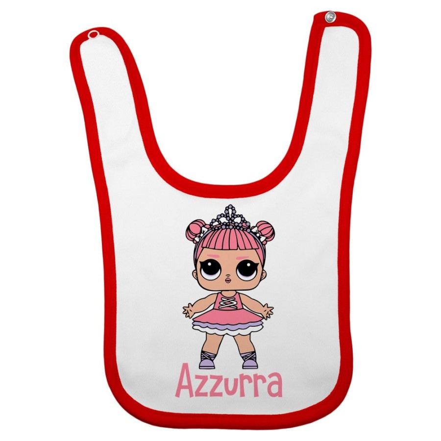 Bavaglino neonata personalizzato con nome lol Cartoon