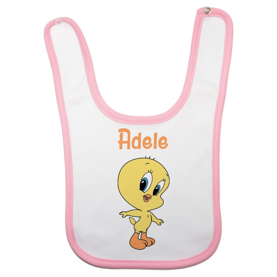 Bavaglino neonata personalizzato con nome baby titti Cartoon