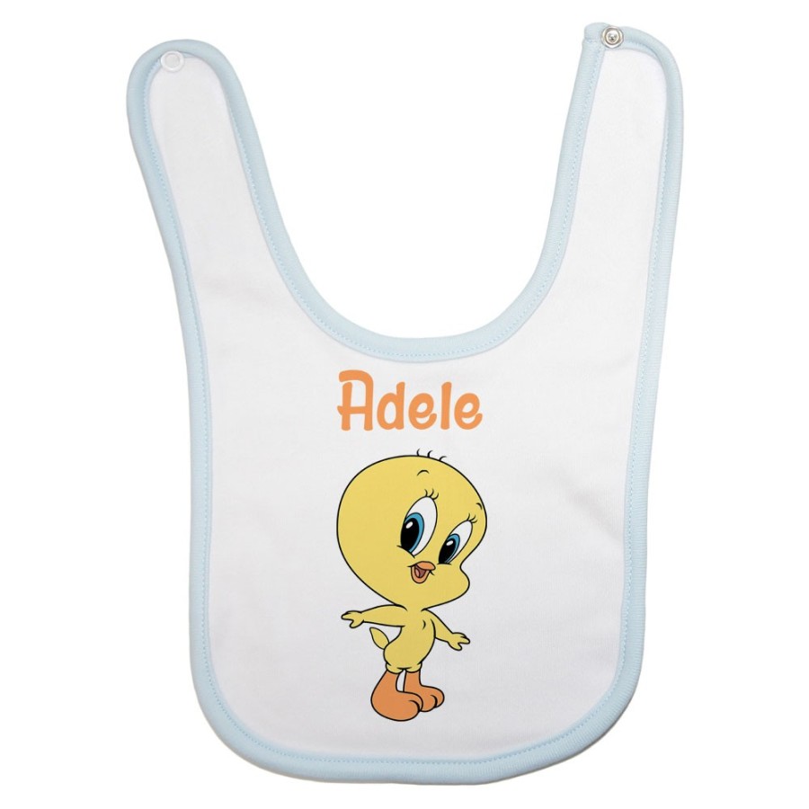 Bavaglino neonata personalizzato con nome baby titti Cartoon