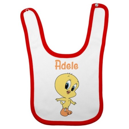 Bavaglino neonata personalizzato con nome baby titti Cartoon