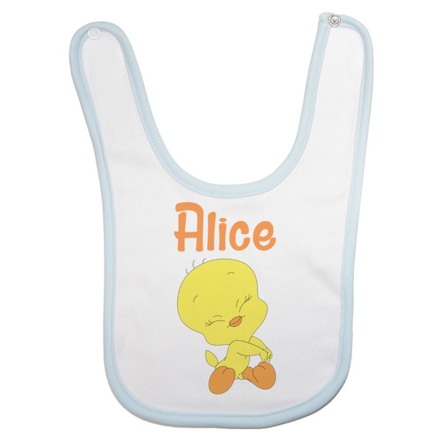 Bavaglino neonata personalizzato con nome baby titti coccolosa Cartoon