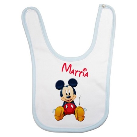Bavaglino neonato personalizzato con nome cute topolino