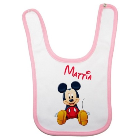 Bavaglino neonato personalizzato con nome cute topolino Cartoon