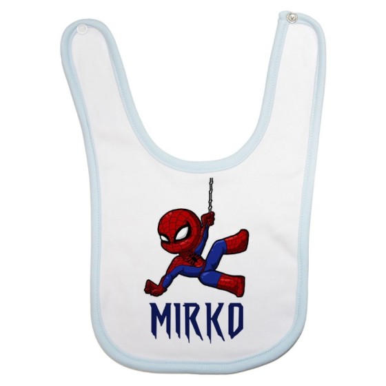 Bavaglino neonato personalizzato con nome baby spiderman Cartoon