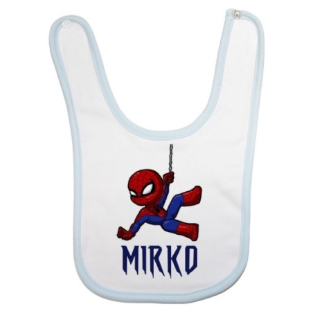 Bavaglino neonato personalizzato con nome baby spiderman Cartoon