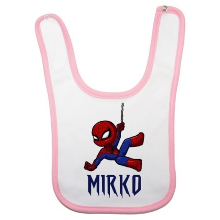 Bavaglino neonato personalizzato con nome baby spiderman Cartoon