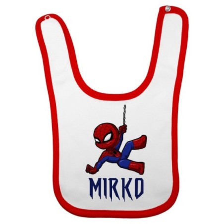 Bavaglino neonato personalizzato con nome baby spiderman Cartoon