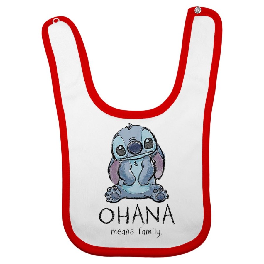 Bavaglino neonato con stitch ohana means family Cartoon