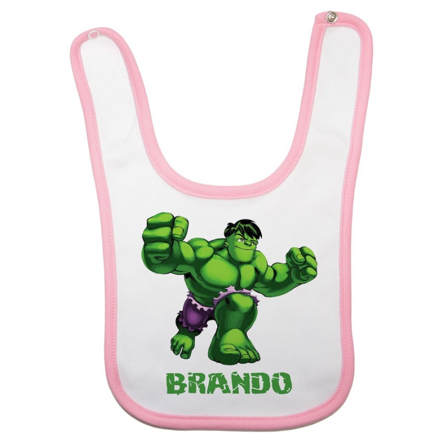 Bavaglino neonato personalizzato con nome hulk Cartoon