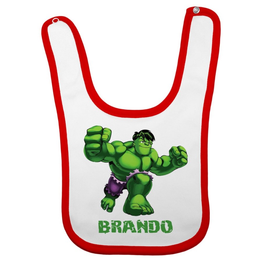 Bavaglino neonato personalizzato con nome hulk Cartoon