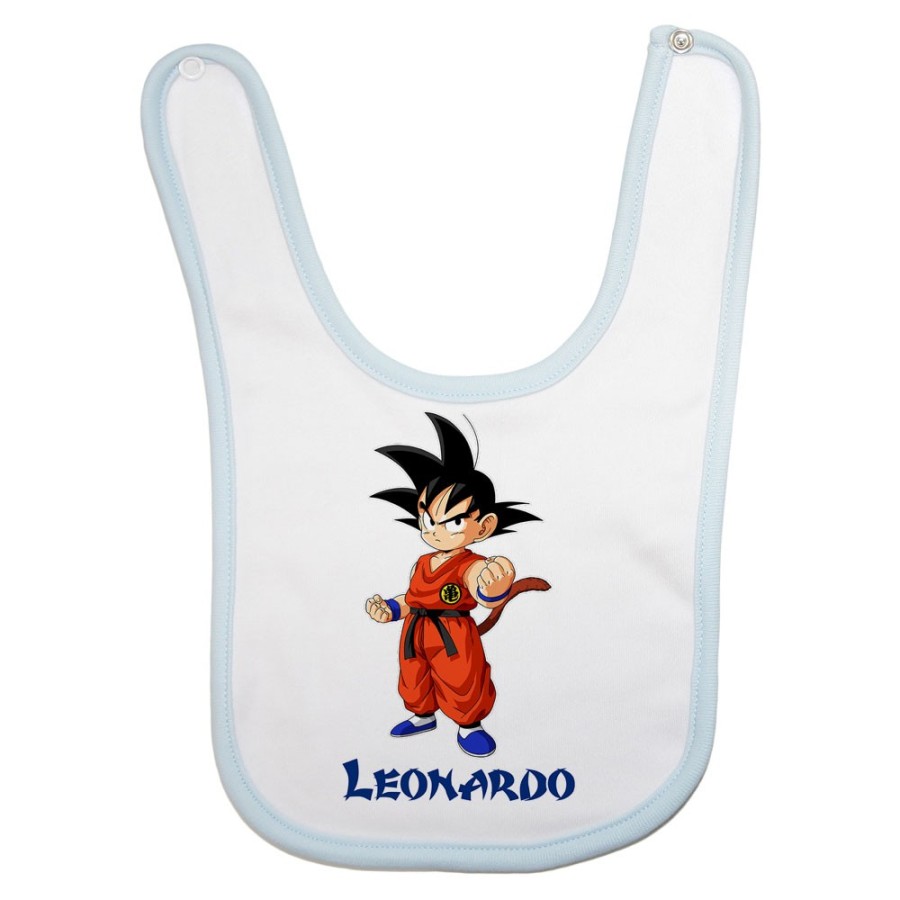 Bavaglino neonato personalizzato con nome goku Cartoon