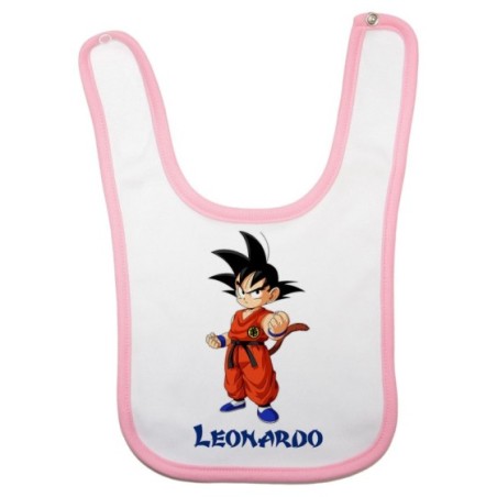 Bavaglino neonato personalizzato con nome goku Cartoon
