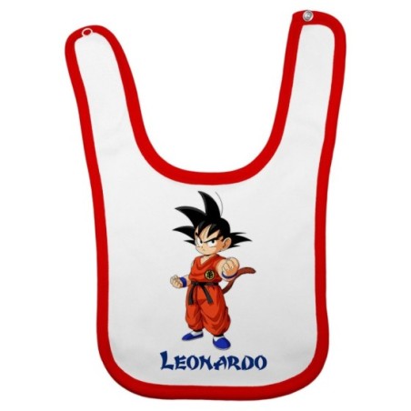 Bavaglino neonato personalizzato con nome goku Cartoon