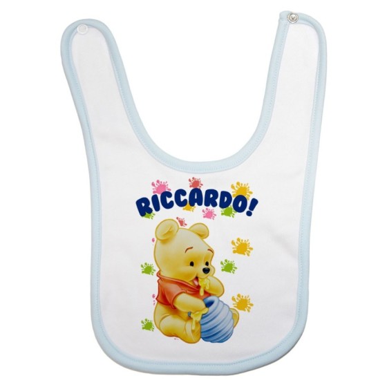 Bavaglino neonato personalizzato con nome baby winnie the pooh Cartoon
