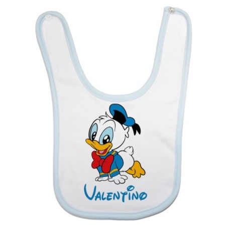Bavaglino neonato personalizzato con nome baby paperino