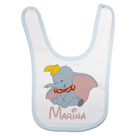 Bavaglino neonato personalizzato con nome dumbo Cartoon