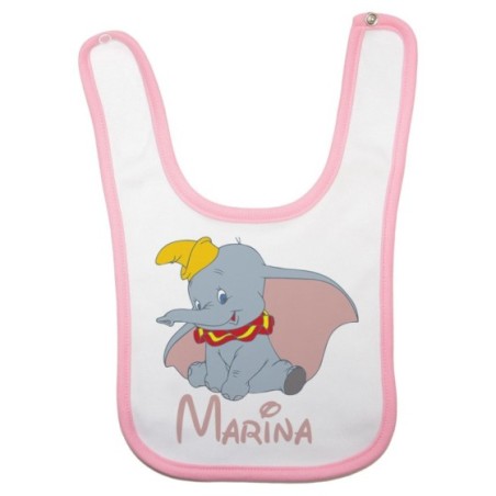Bavaglino neonato personalizzato con nome dumbo Cartoon