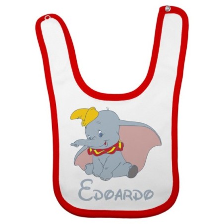 Bavaglino neonato personalizzato con nome dumbo Cartoon