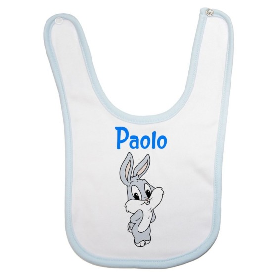 Bavaglino neonato personalizzato con nome bugs bunny - lola bunny Cartoon