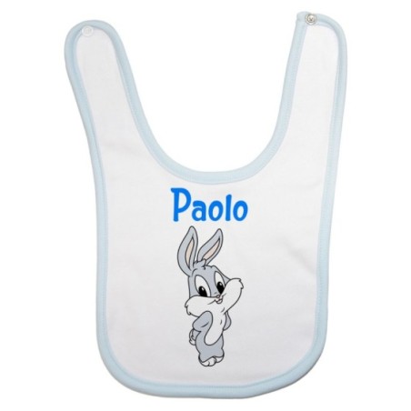 Bavaglino neonato personalizzato con nome bugs bunny - lola bunny Cartoon