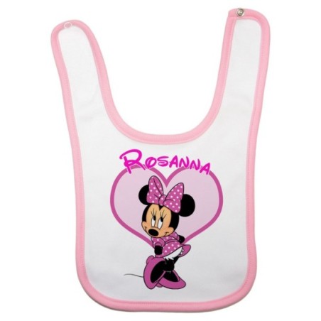 Bavaglino neonata personalizzato con nome minnie Cartoon