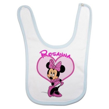 Bavaglino neonata personalizzato con nome minnie Cartoon