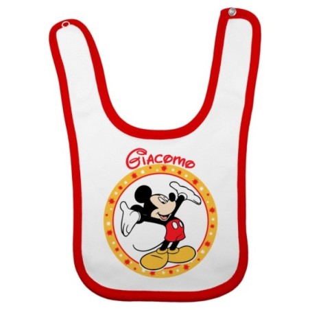 Bavaglino neonato personalizzato con nome topolino Cartoon