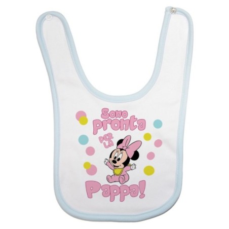 Bavaglino neonata sono pronta per la pappa baby minnie Cartoon