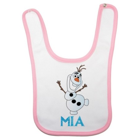 Bavaglino neonato personalizzato con nome olaf Cartoon