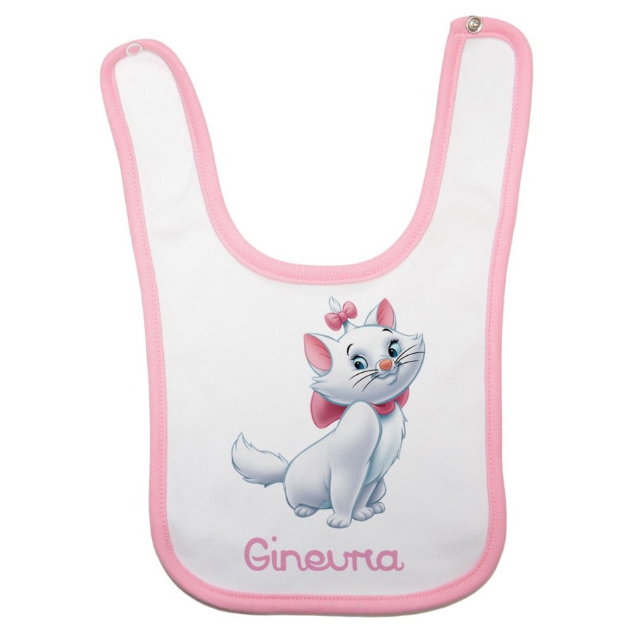 Bavaglino neonata personalizzato con nome minou Cartoon