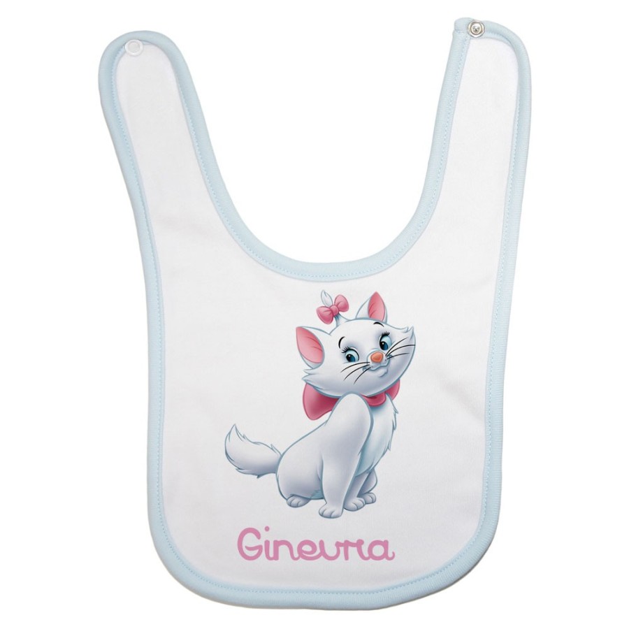 Bavaglino neonata personalizzato con nome minou Cartoon